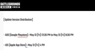 Timings of Battlegrounds Mobile India's 2.0 update (Image via battlegroundsmobileindia.com)